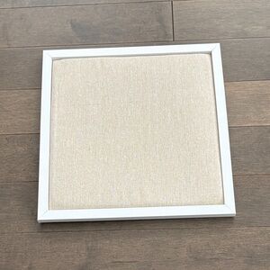 Linen Bulletin Board Pinboard, White & Cream Framed Wall Accent, Decor Art Craft